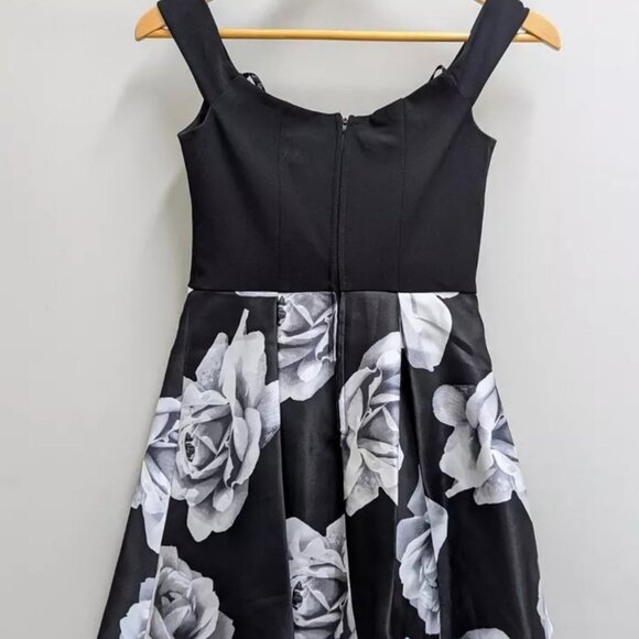 Speechless Black White Gray Floral Flower Dress Y2K Halter Size 3 Mini Juniors - Picture 3 of 4